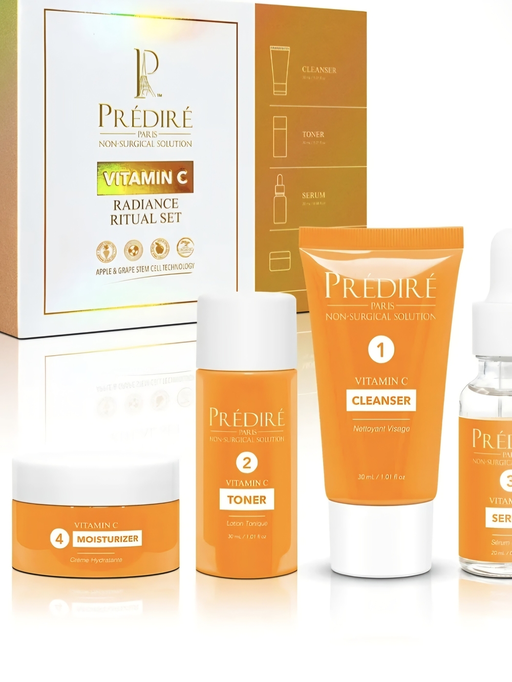 Prédiré Vitamin C Radiance Ritual Set - Orange Skincare Kit